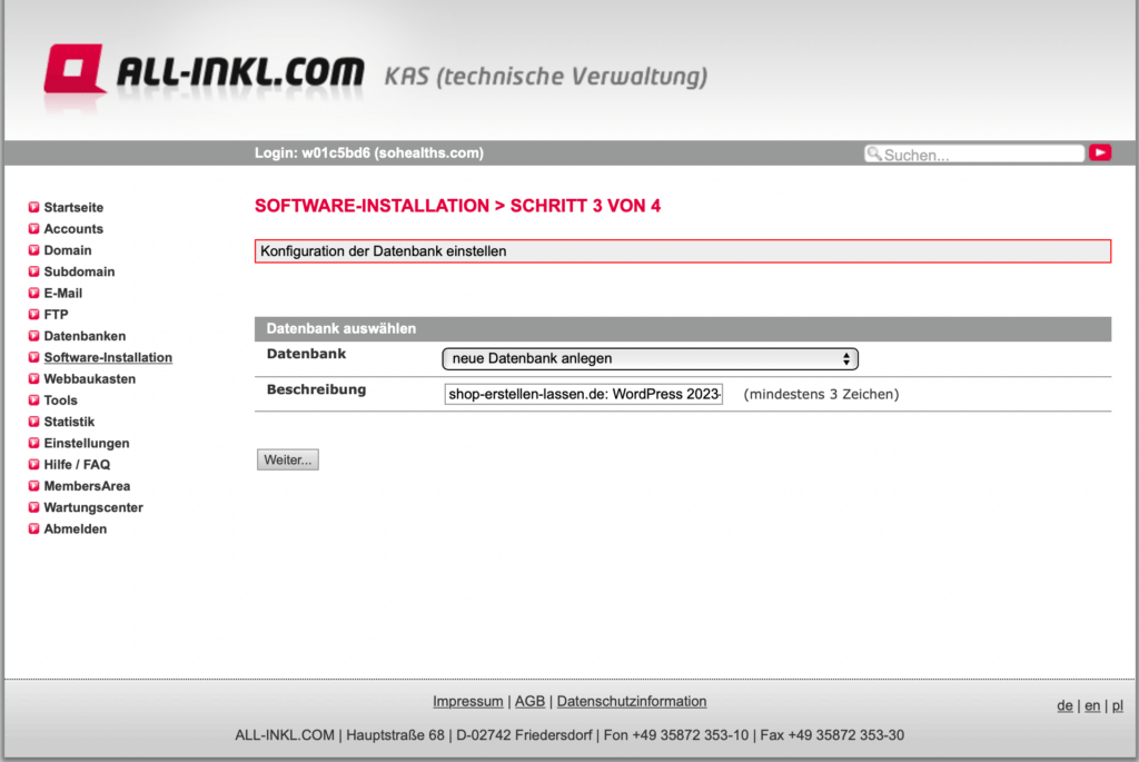 all-inkl datenbank