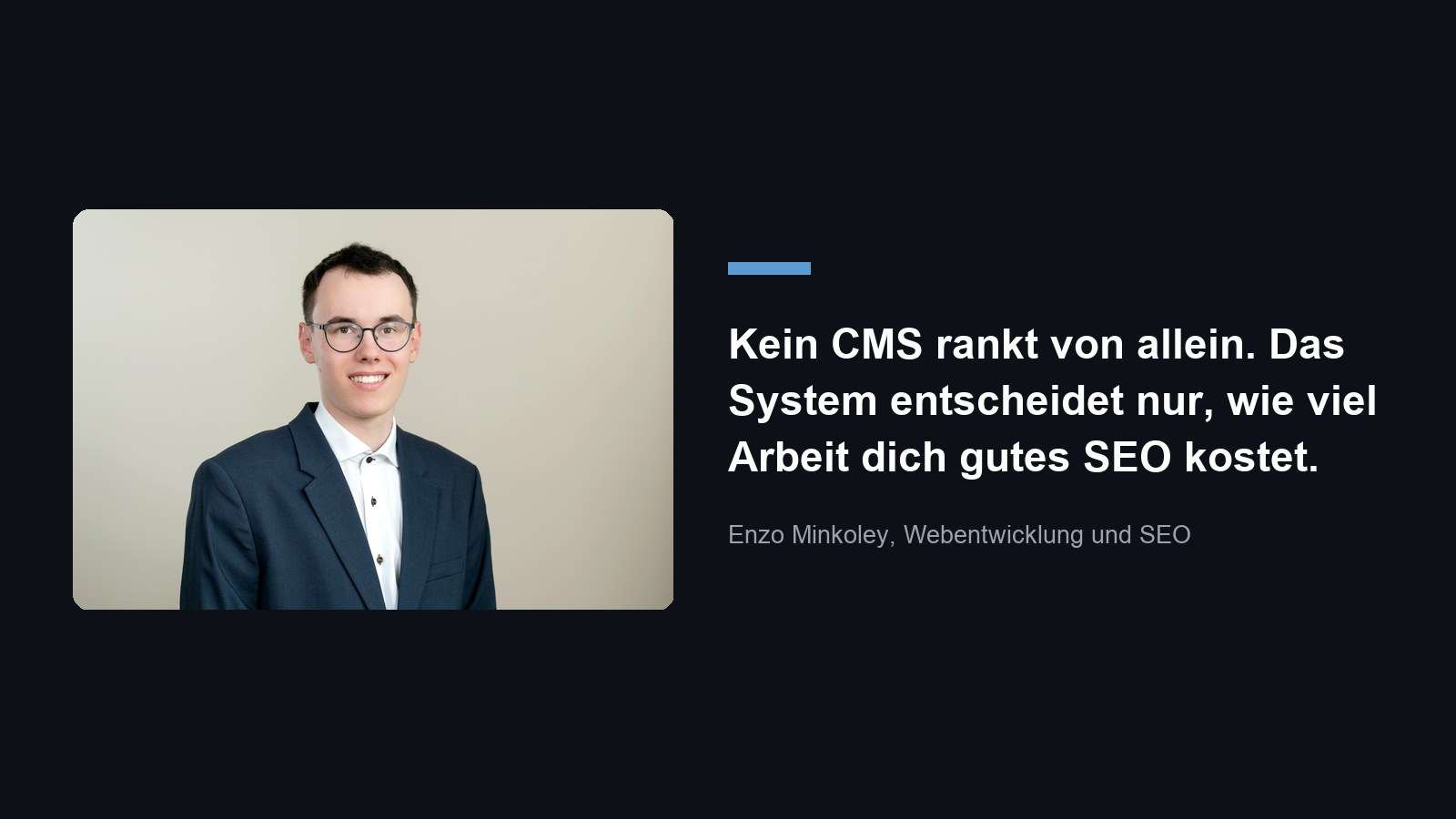 Bestes CMS für SEO: Einschätzung von Enzo Minkoley