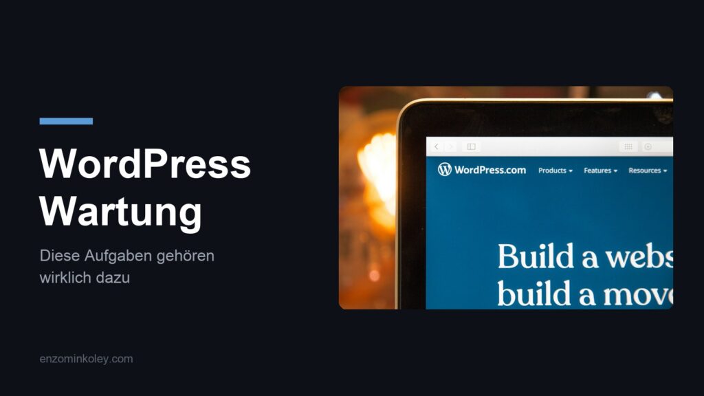WordPress Wartung: WordPress Startseite auf einem Laptop Bildschirm