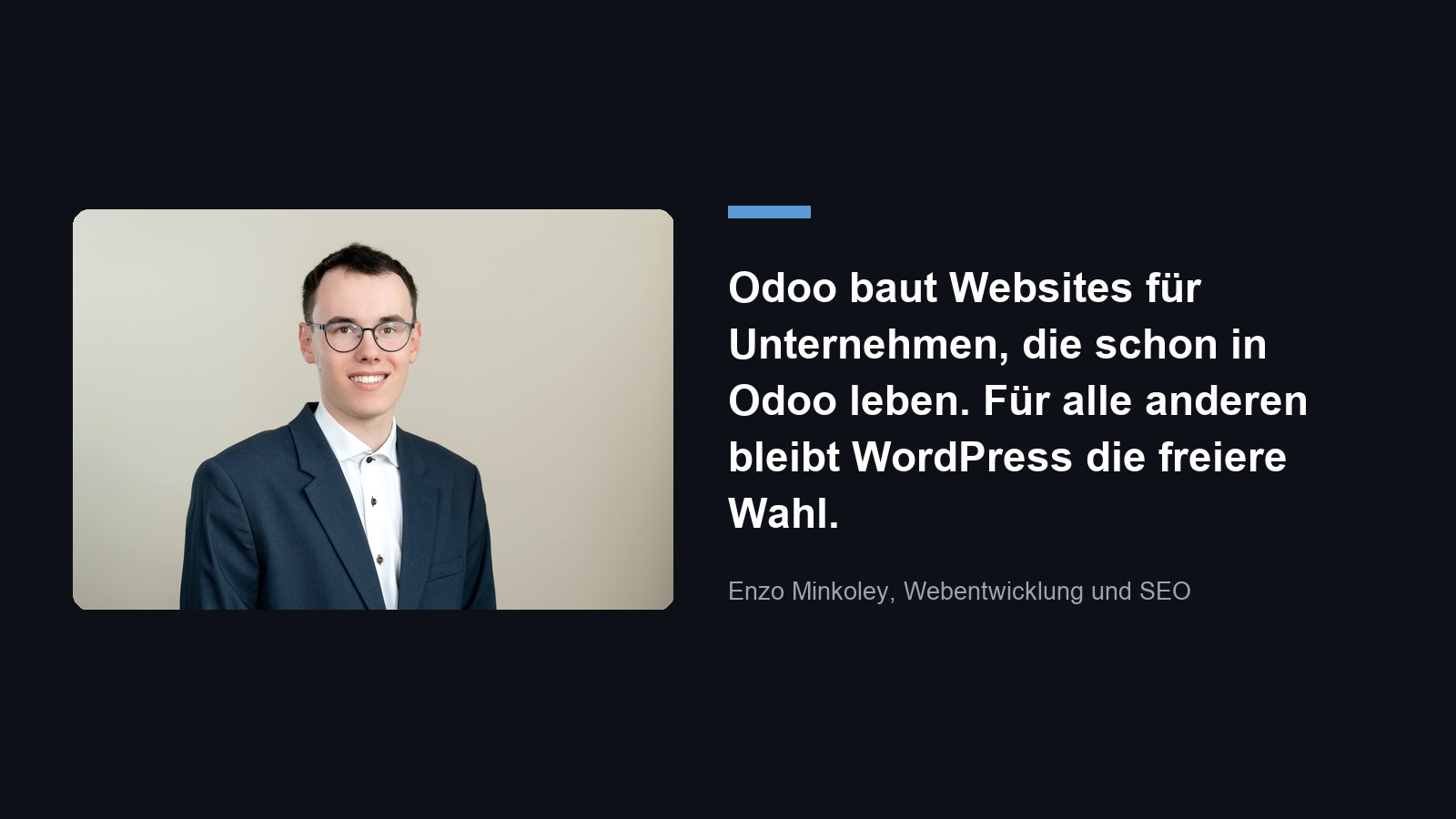 Odoo Website oder WordPress: Einschätzung von Enzo Minkoley